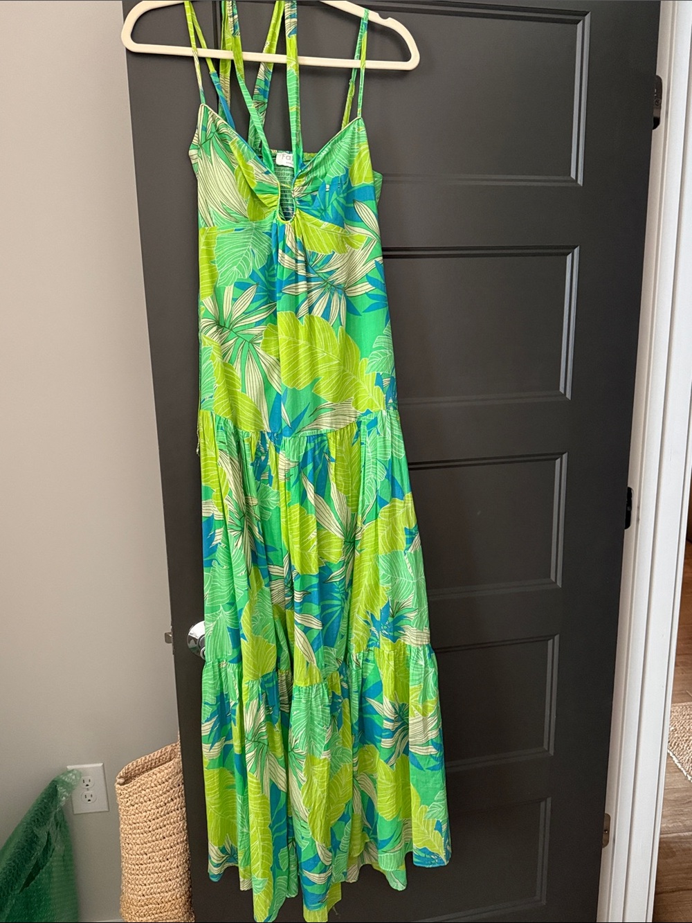 Women’s Green Tropical Print Dress